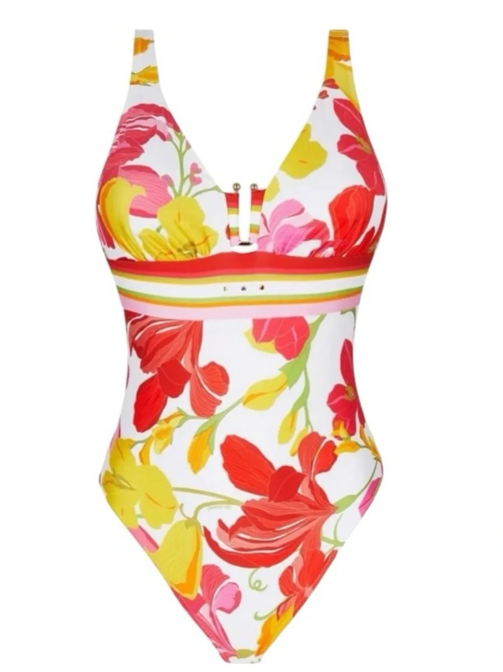 LISE CHARMEL Envolée Florale Luxury Swimsuit & Matching Pareo Set Size M Resort